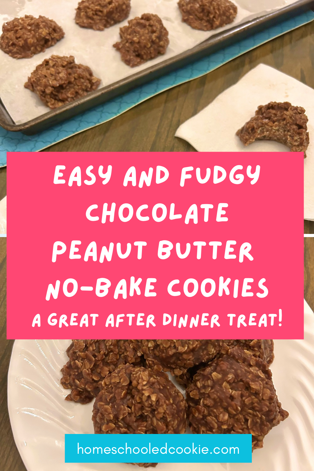 Easy and Fudgy Peanut Butter Chocolate No-Bake Cookies